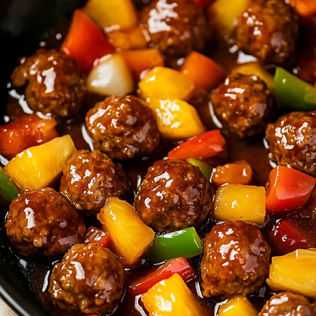 Ein schwarzes Becken mit Meatballs, die in einer Sauce liegen.