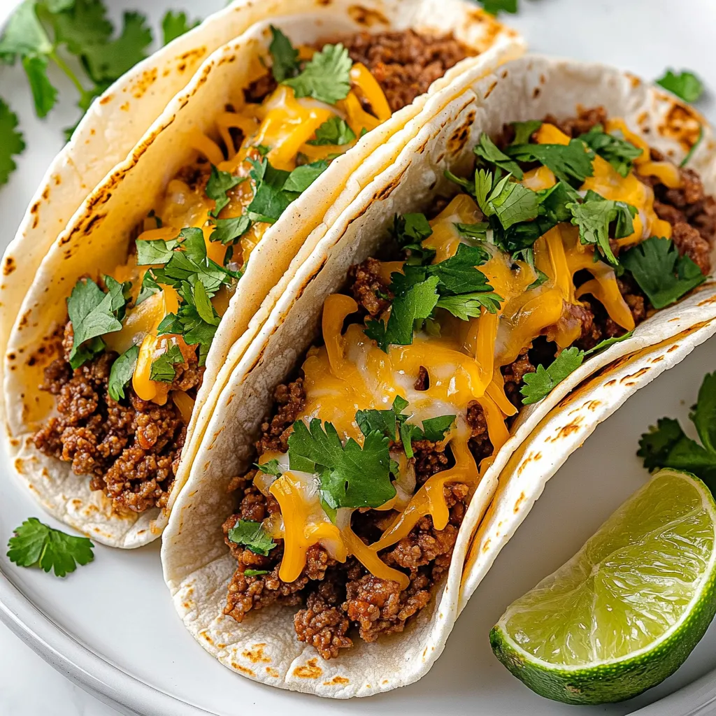 Zwei Tacos mit BBQ-Ham und Butter.