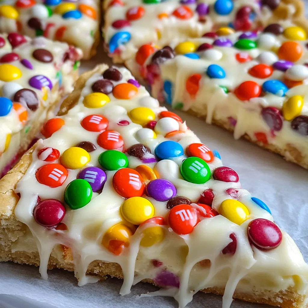 A slice of a white chocolate brownie pizza.