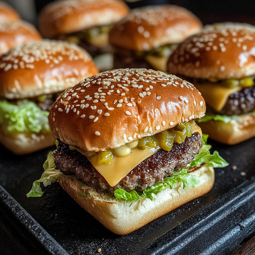 Ein Schälchen mit einem Mini Big Mac Cheeseburger.