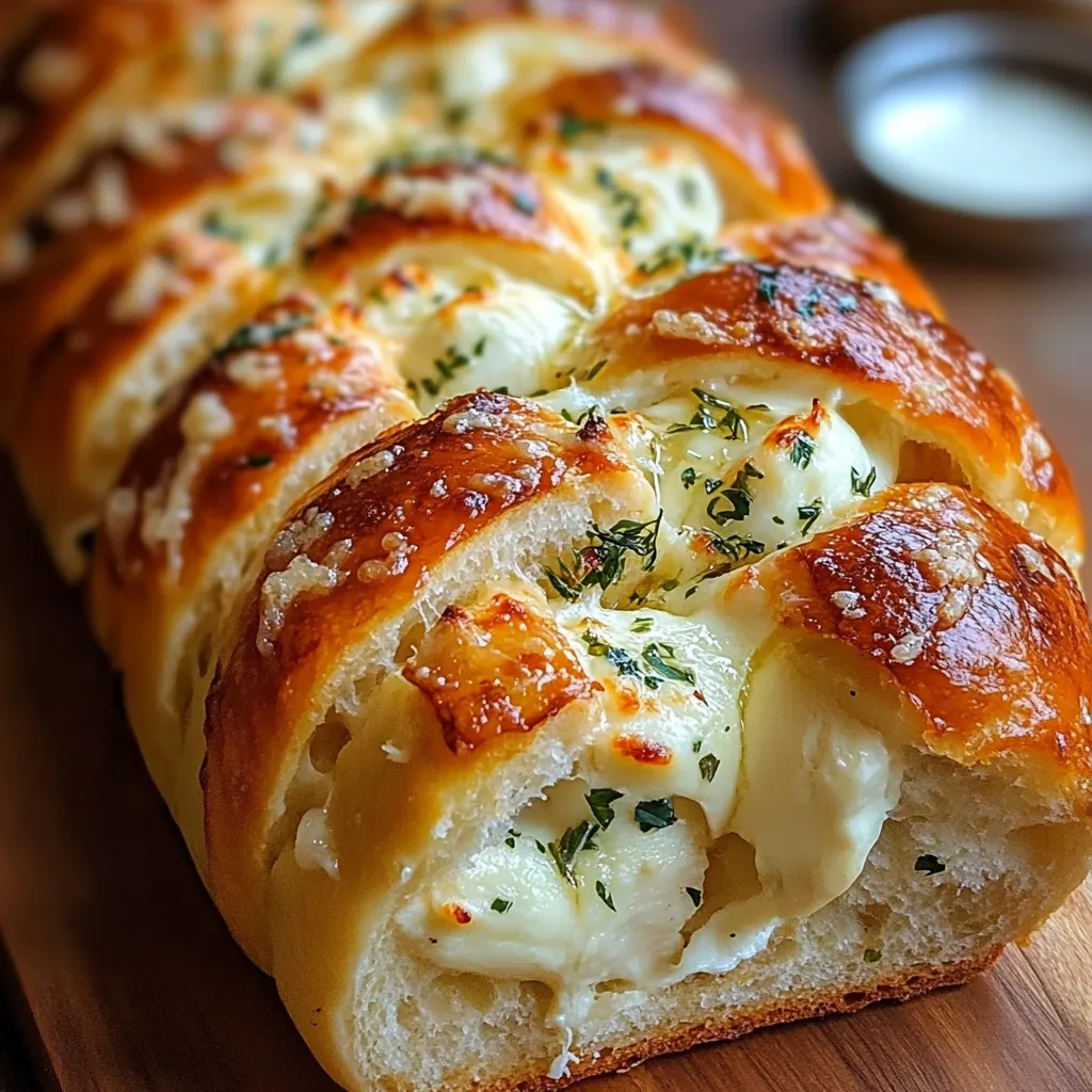 Ein Baguette mit Swirled Garlic Herb Cheese.