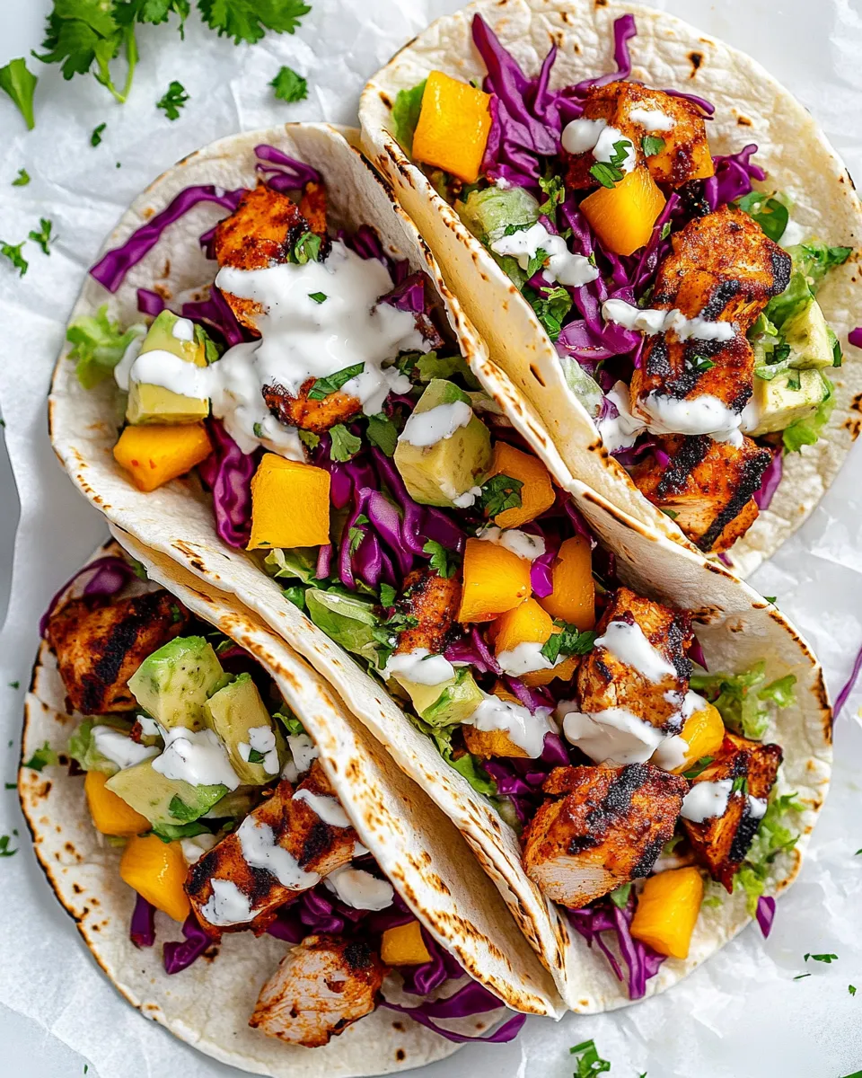 Salmon Tacos mit Mango Salsa.