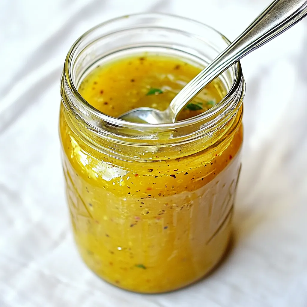 Ein Glas mit Lemon Vinaigrette Recipe.