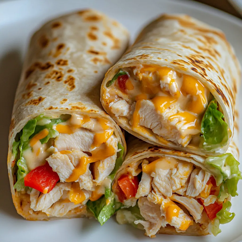 Ein Burrito mit Chicken und Ranch Dressing.