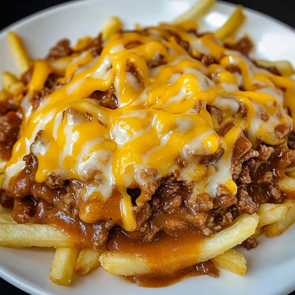 A plate of food with a cheese and meat topping.