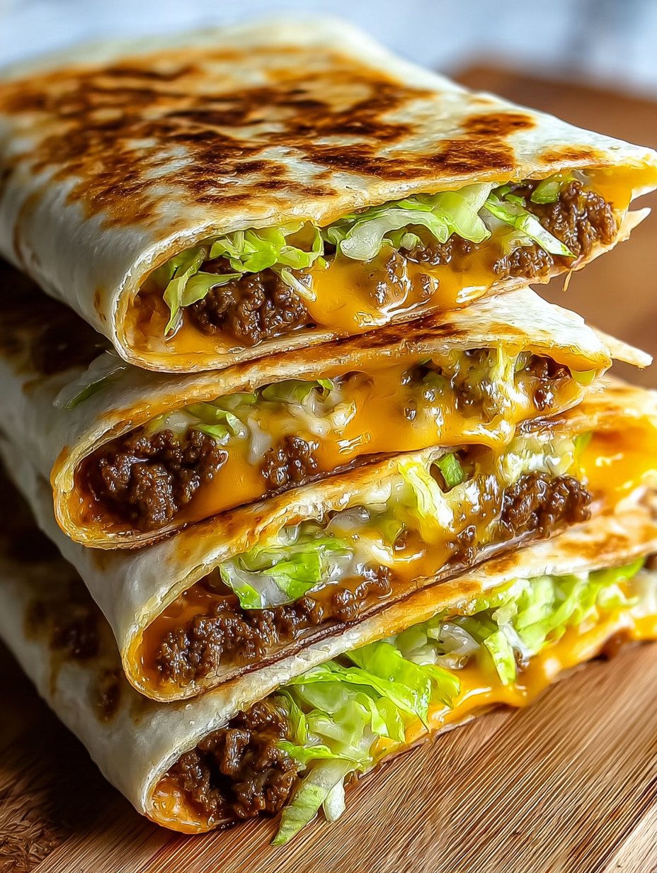 Eine Schicht aus Linsen und Käse auf einem Taco.