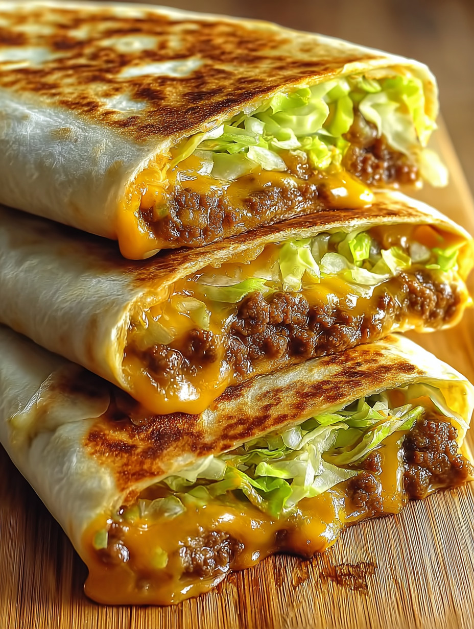 Eine Schicht aus Käse und Sauce auf einem Tortilla-Baguette.