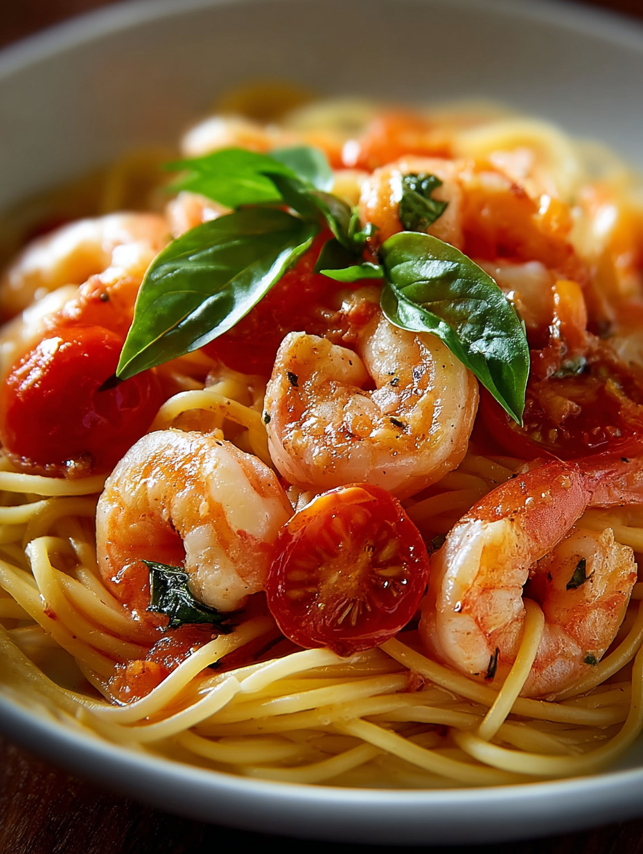Eine Schüssel mit Spaghetti und Tomaten.