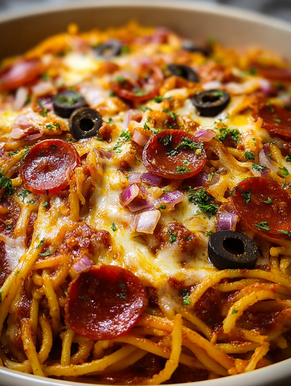 Eine Pizza mit vielen Zutaten wie Oliven, Tomaten, Basilikum und Pepperoni.