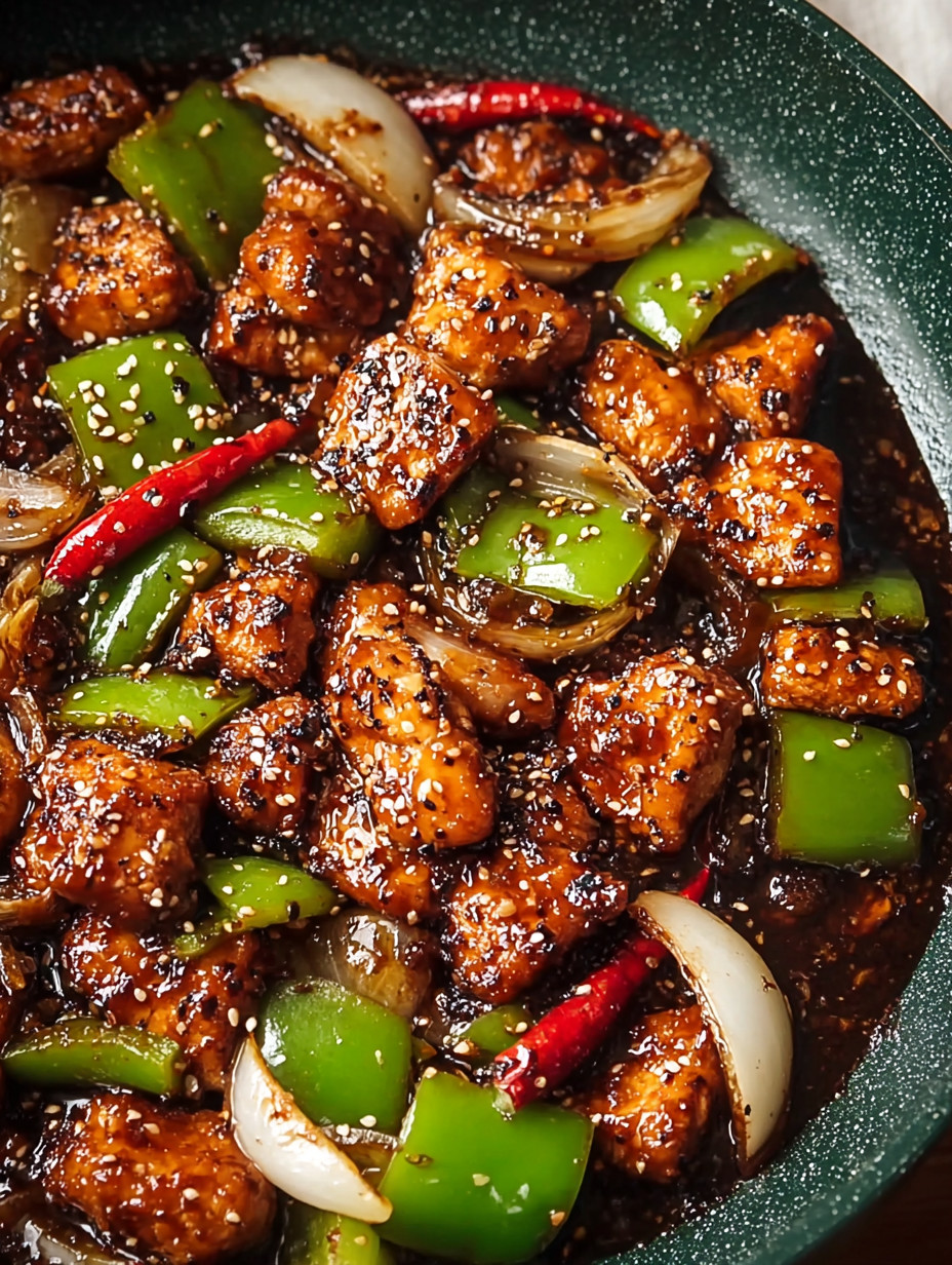 Ein Bild von einer wunderschönen Chinesischen Beilchuppe mit vielen Zutaten wie Onion, Pepper, Garlic, Ginger und Zwiebeln.