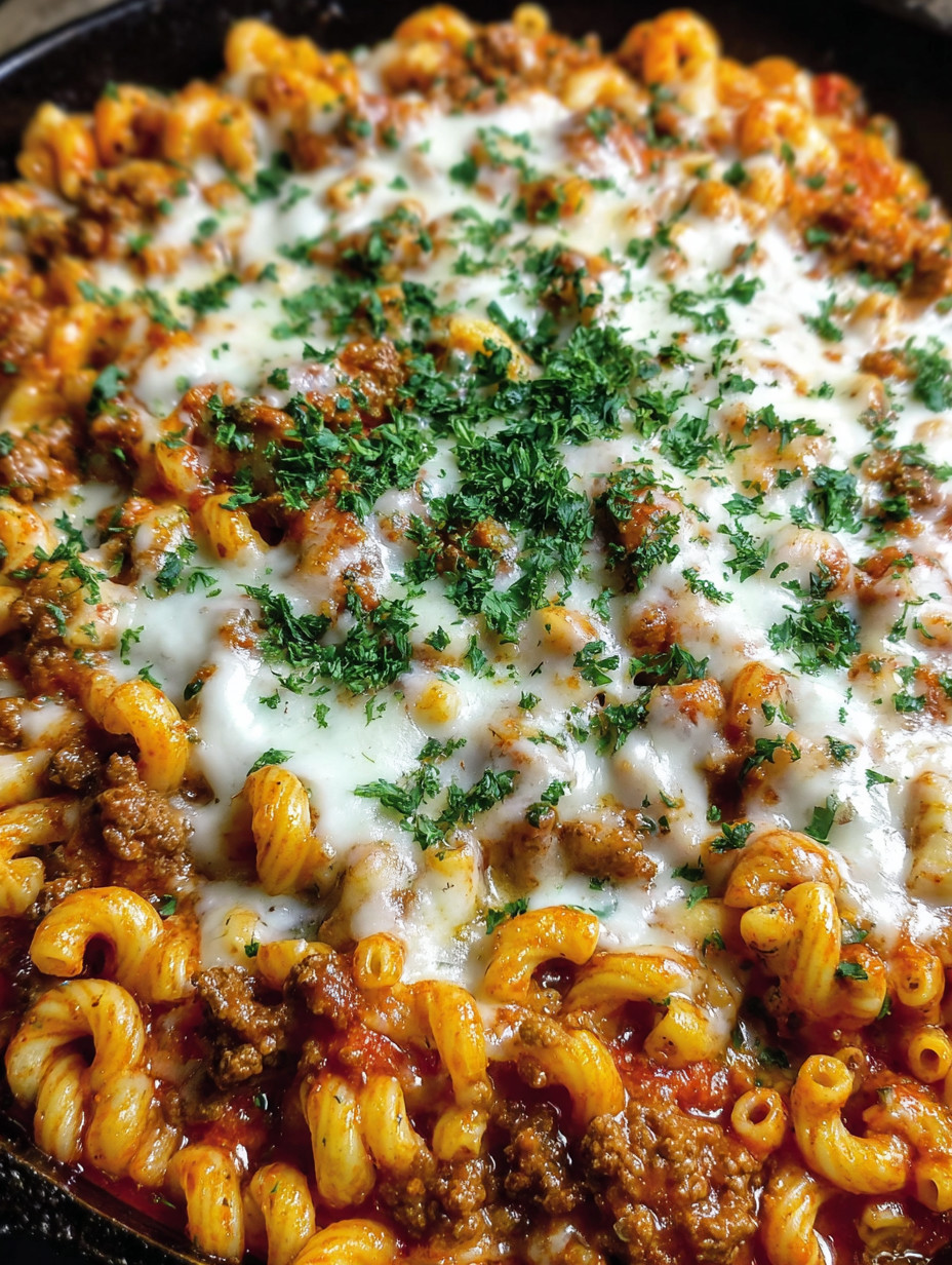 Eine Schüssel mit Penne-Nudelsalat, der mit Käse, Zwiebeln und Tomaten zubereitet wurde.