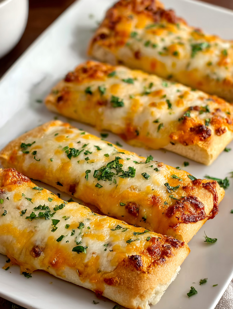 Eine Platte mit drei Scheiben Pizza mit Zwiebeln und Käse darauf.