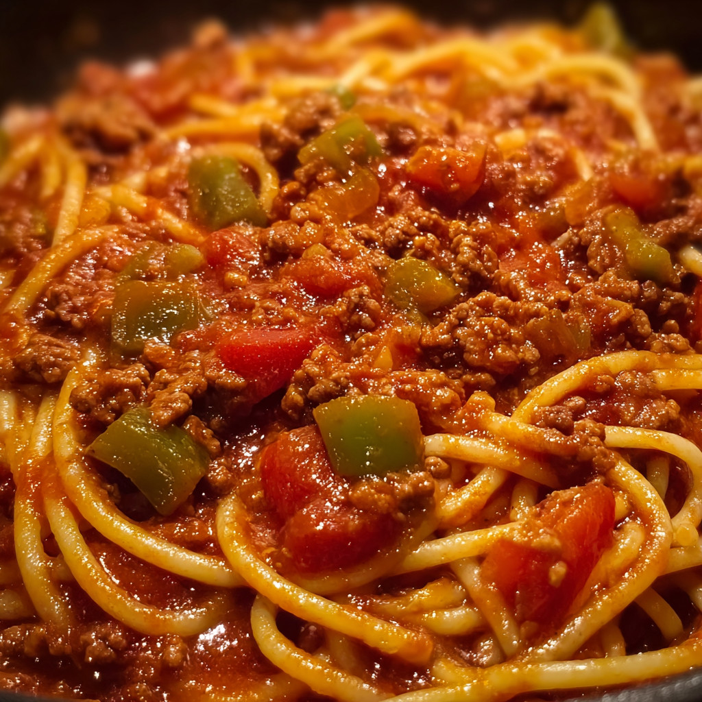 Eine Schüssel mit Spaghetti und Tomaten.