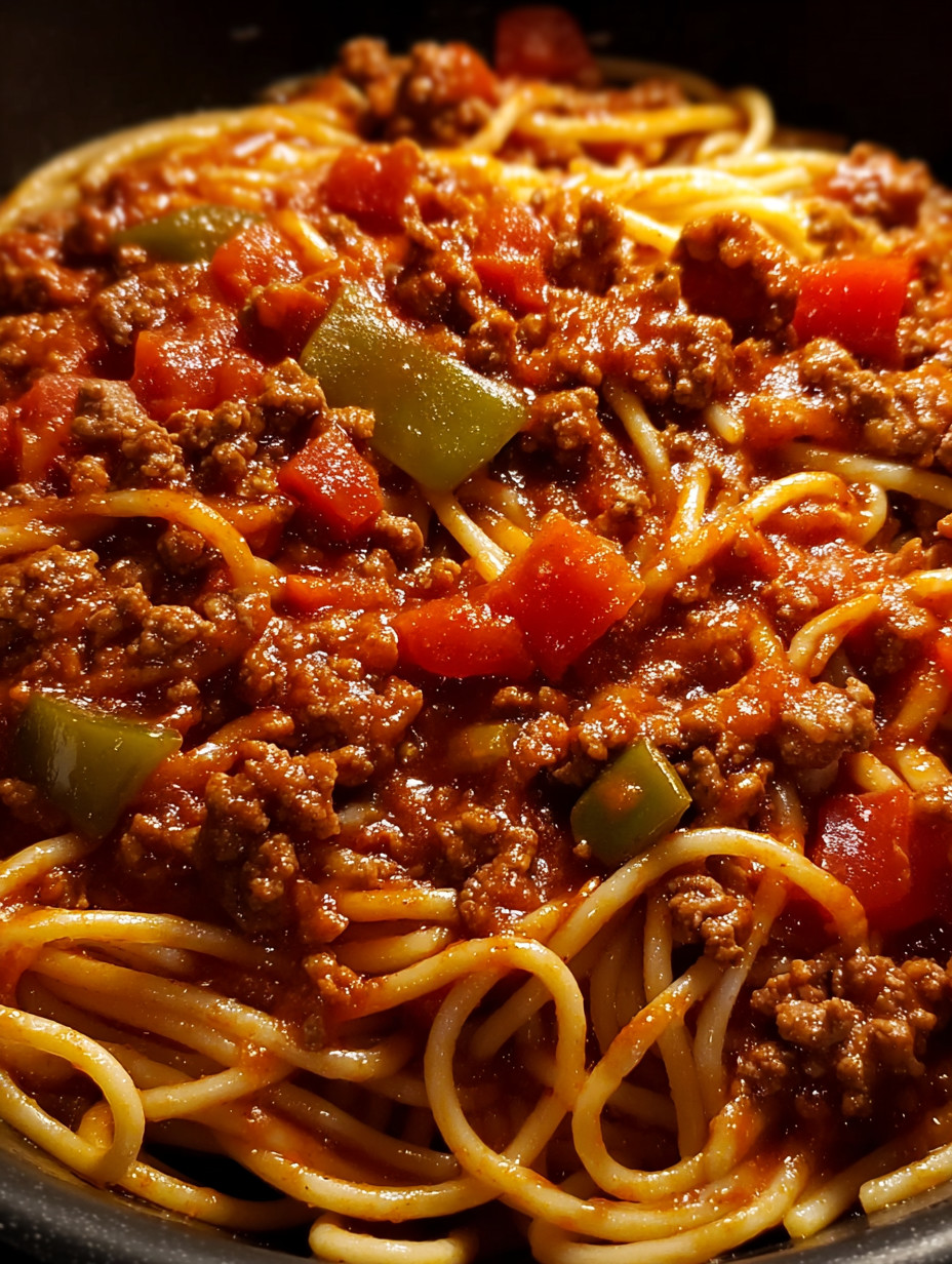 Eine Schüssel mit Spaghetti und kräftigem Bolognese-Sauce.