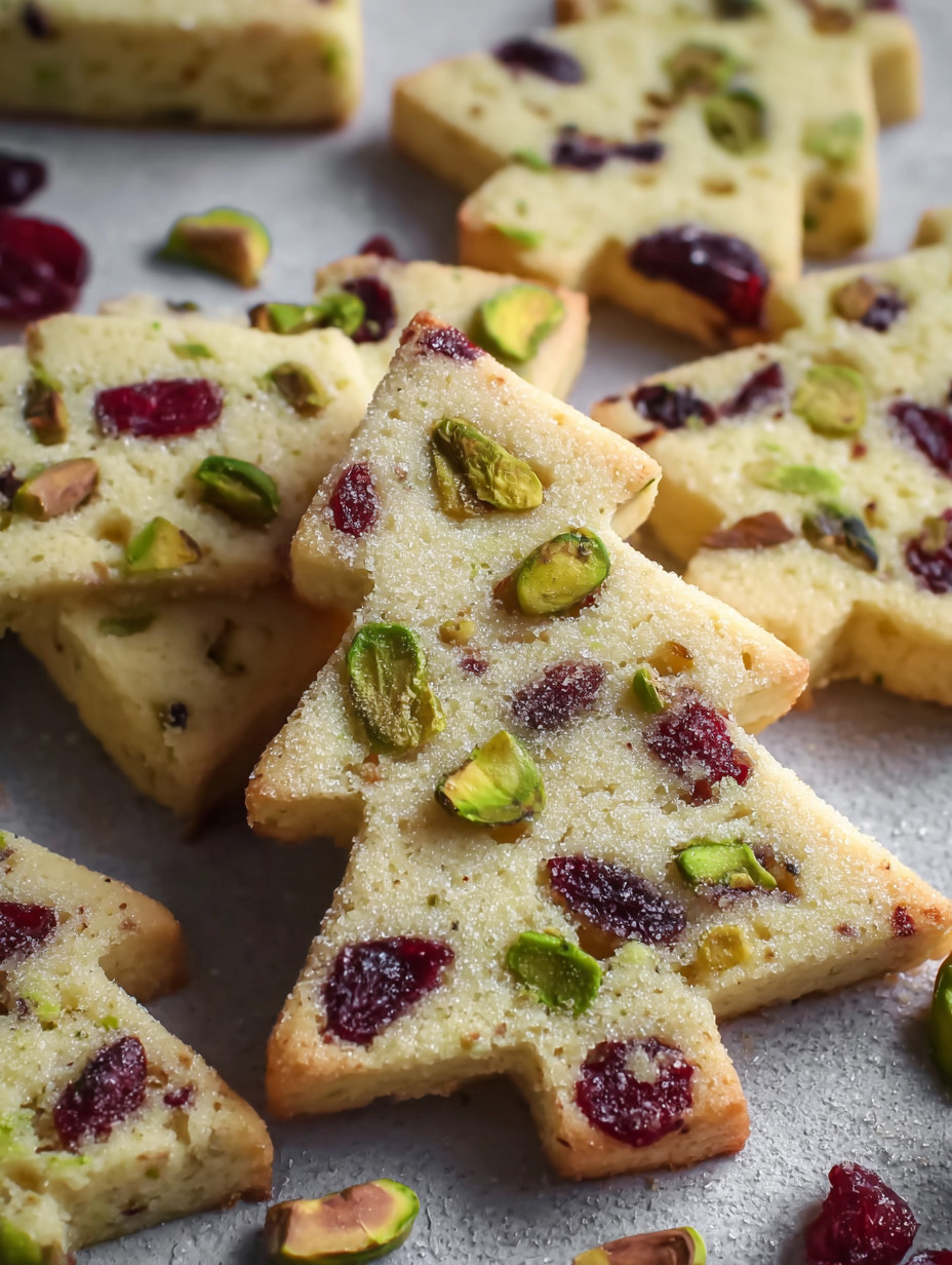 Eine Tafel mit verschiedenen Teigwaren, darunter eine Art von Keks mit Nüssen und Zucker.