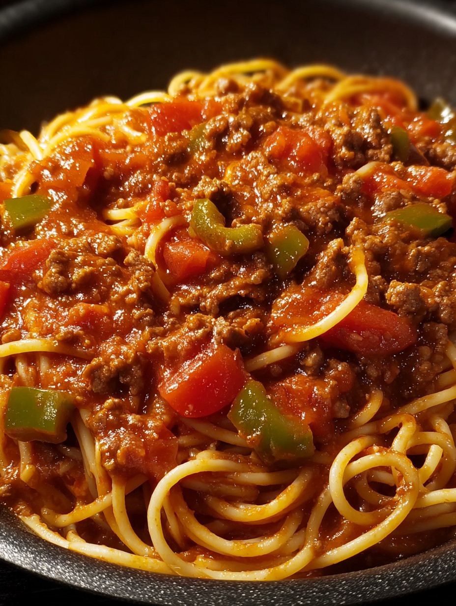 Eine Schüssel mit Spaghetti und Tomaten.