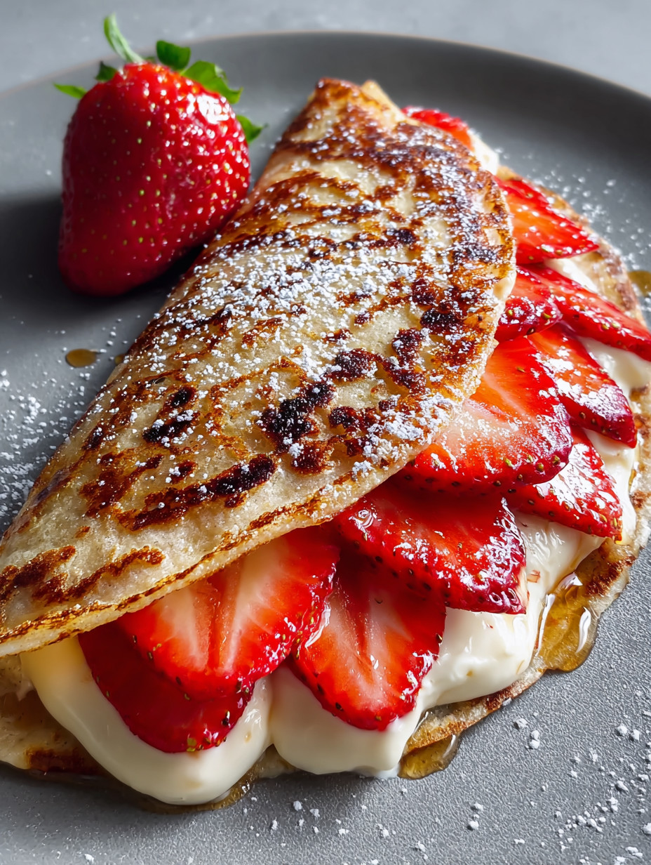 Eine Strawberry-Creme-Pastries mit Strawberries und Zucker.