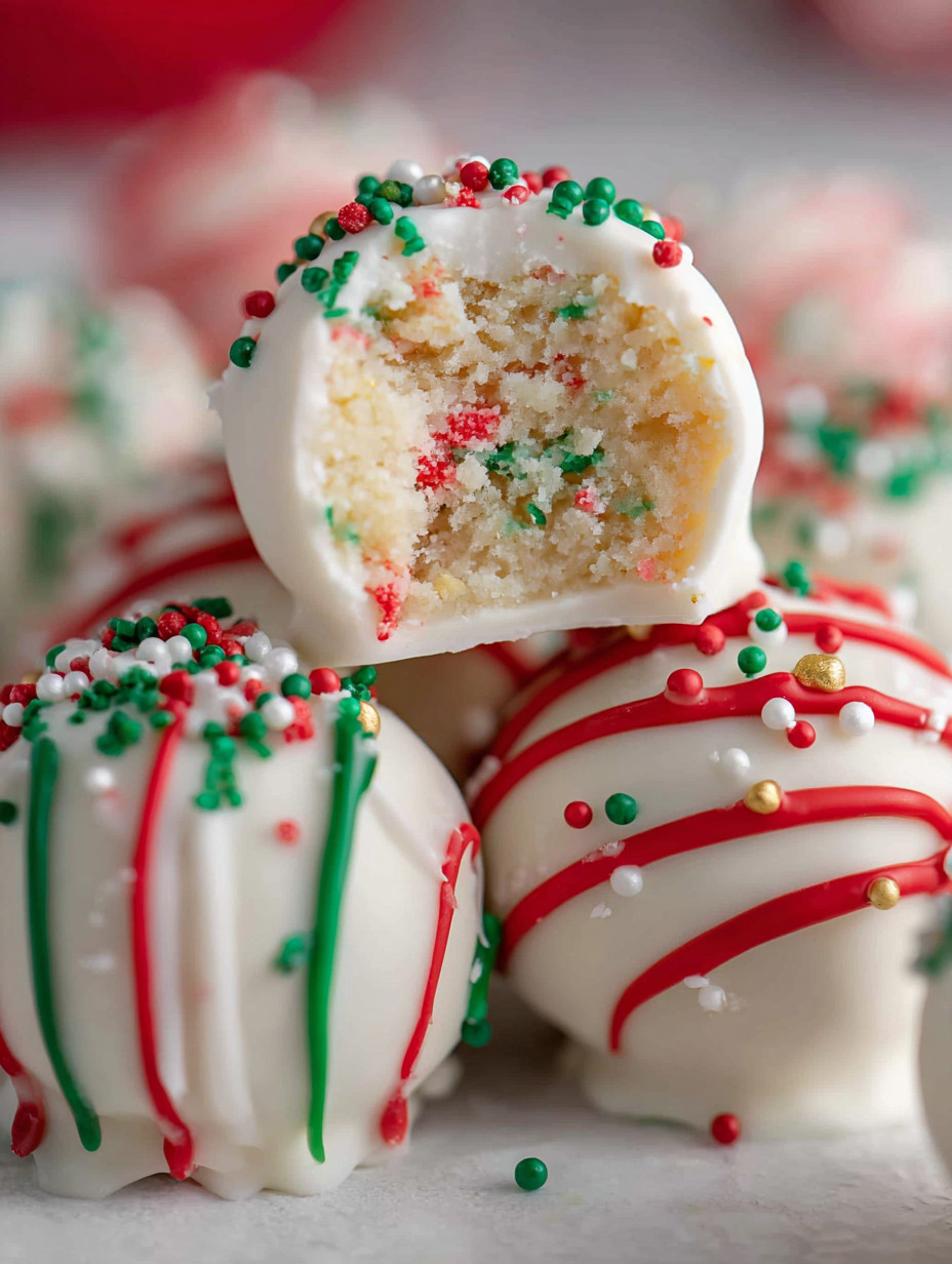 Eine Gruppe von Weihnachts-Keksen mit grünen, roten und goldenen Strähnen.