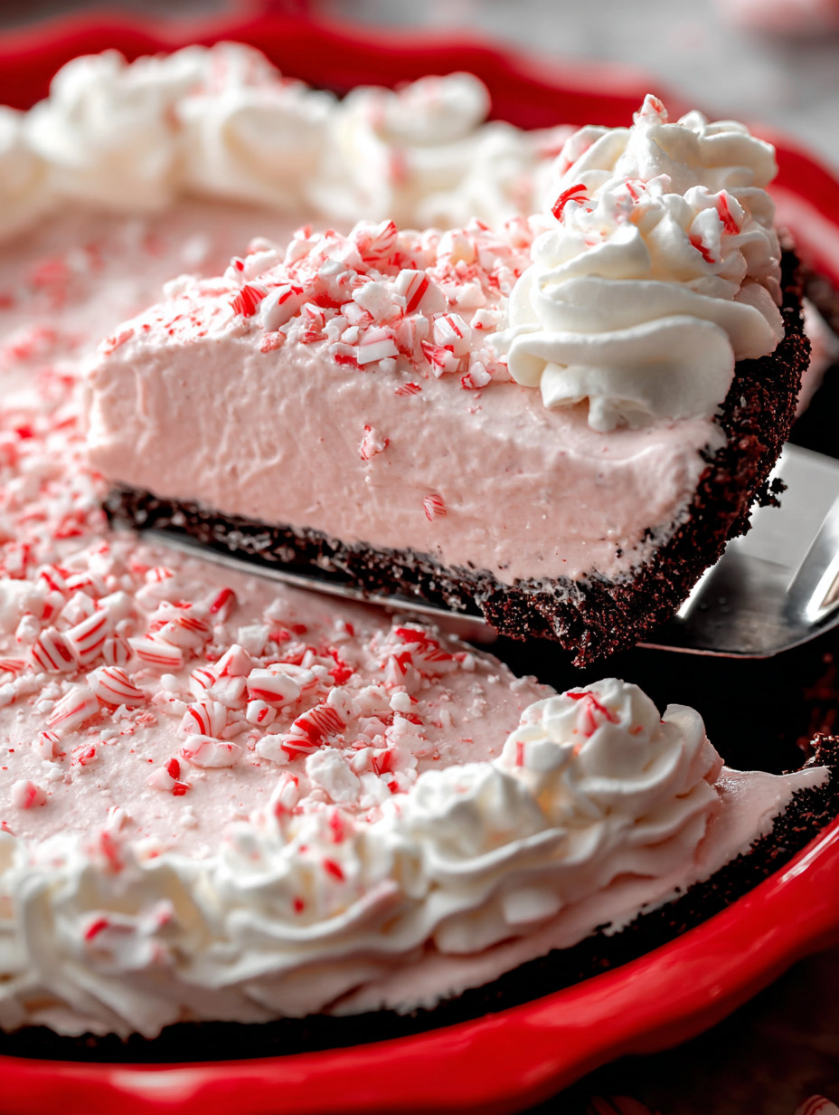 Eine Schokoladenkuche mit Schokoladenglasur und Schokoladengarnelen auf einem roten Teller.