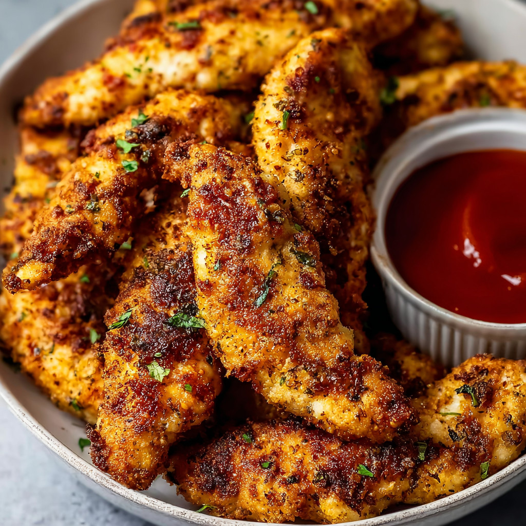 Ein Schalen mit Kichererbsen und Ketchup.