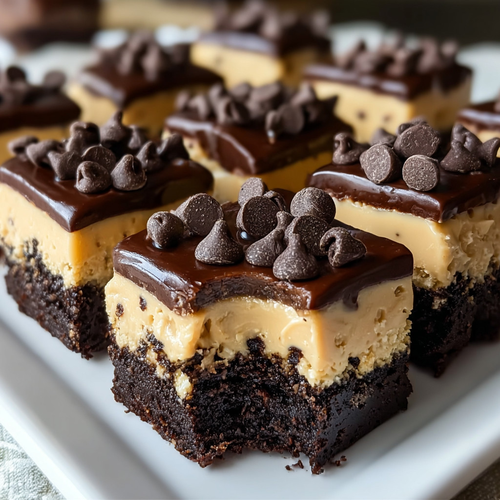 Eine Platte mit Schokoladenkuchen, die mit Schokoladenkugeln und Nüssen garniert sind.