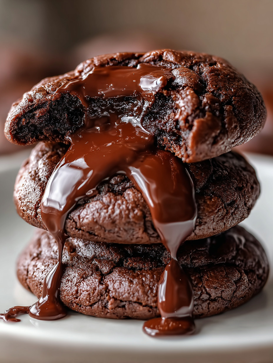 Eine Schokoladenkugel mit Schokoladenglasur auf einem weißen Teller.