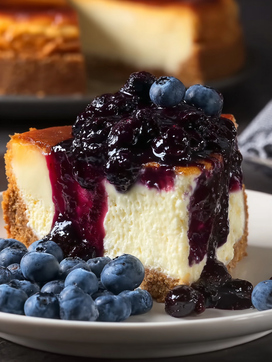 Eine Schokoladencake mit Blaubeeren auf einem weißen Teller.
