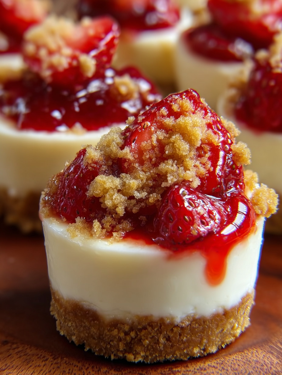 Eine Prägnante Bildbeschreibung auf Deutsch lautet: "Ein Stück Käse mit Strawberrys und Zucker auf einem Holzblock.