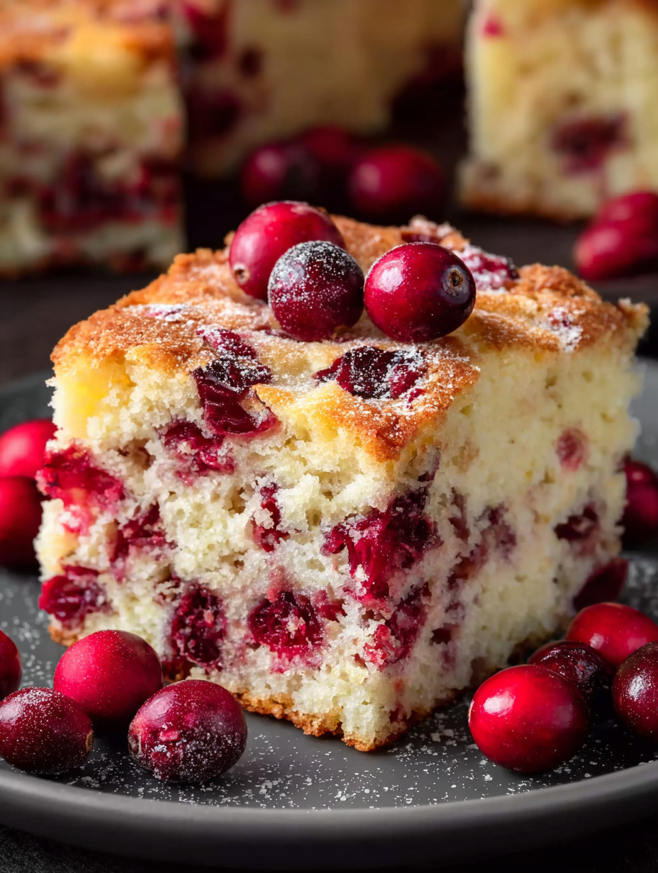 Ein Stück Kuchen mit Zimt und Beeren auf einem Teller.