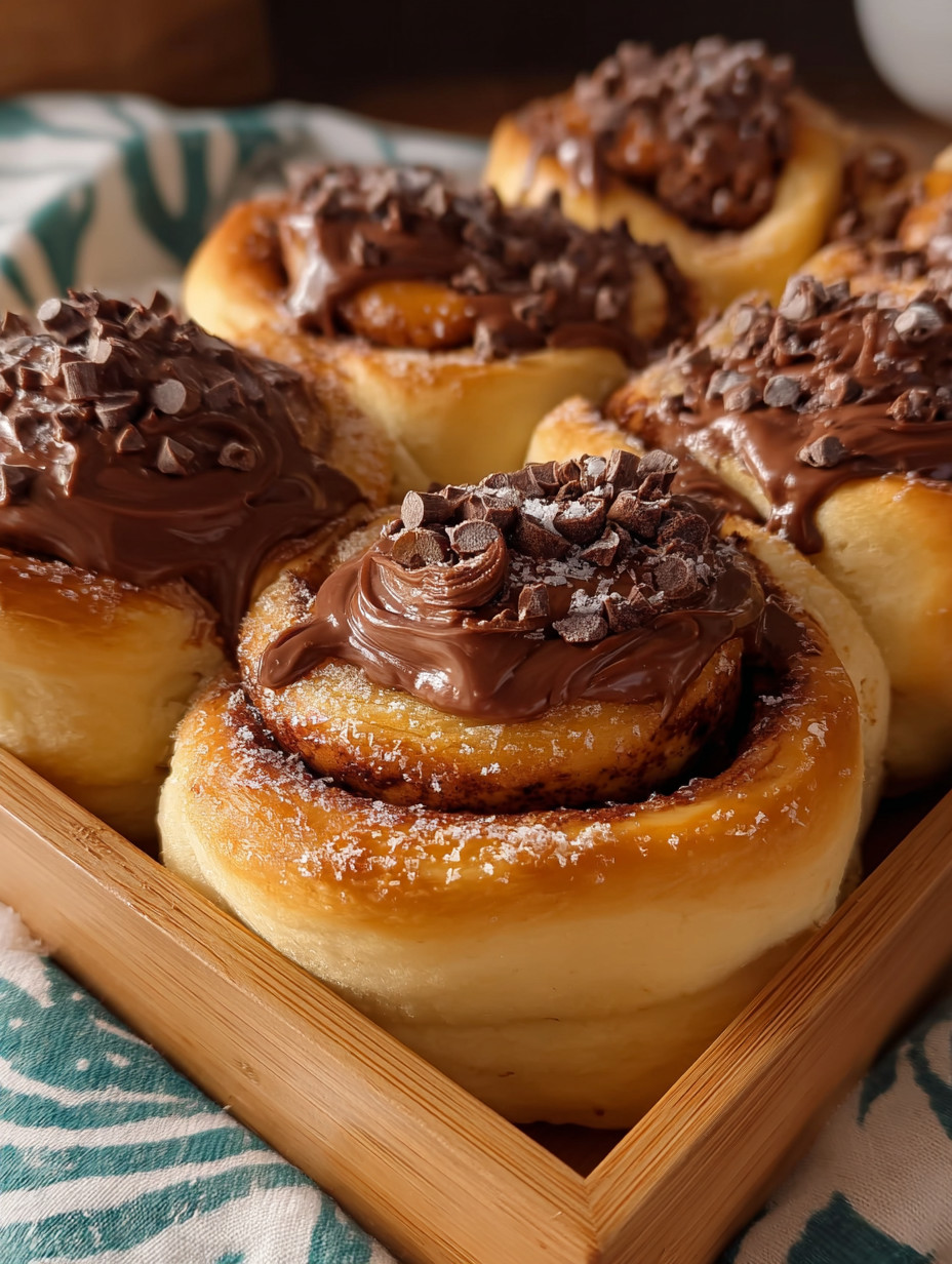 Ein Bogen aus Holz, auf dem sich sechs Kuchen mit Schokoladenglasur und Nüssen befinden.