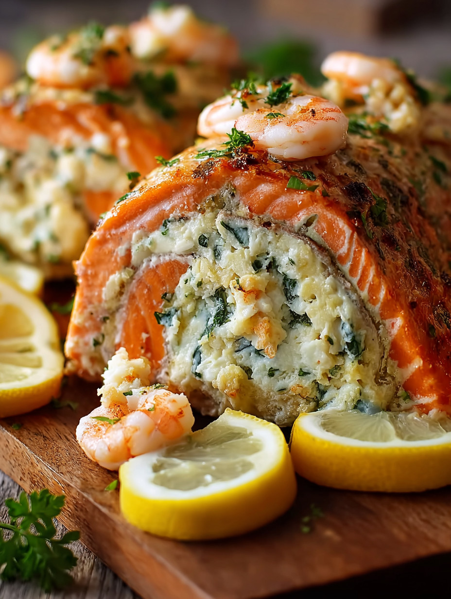 Ein Salat aus Lachs, Zwiebeln und Knoblauch auf einem Teller.