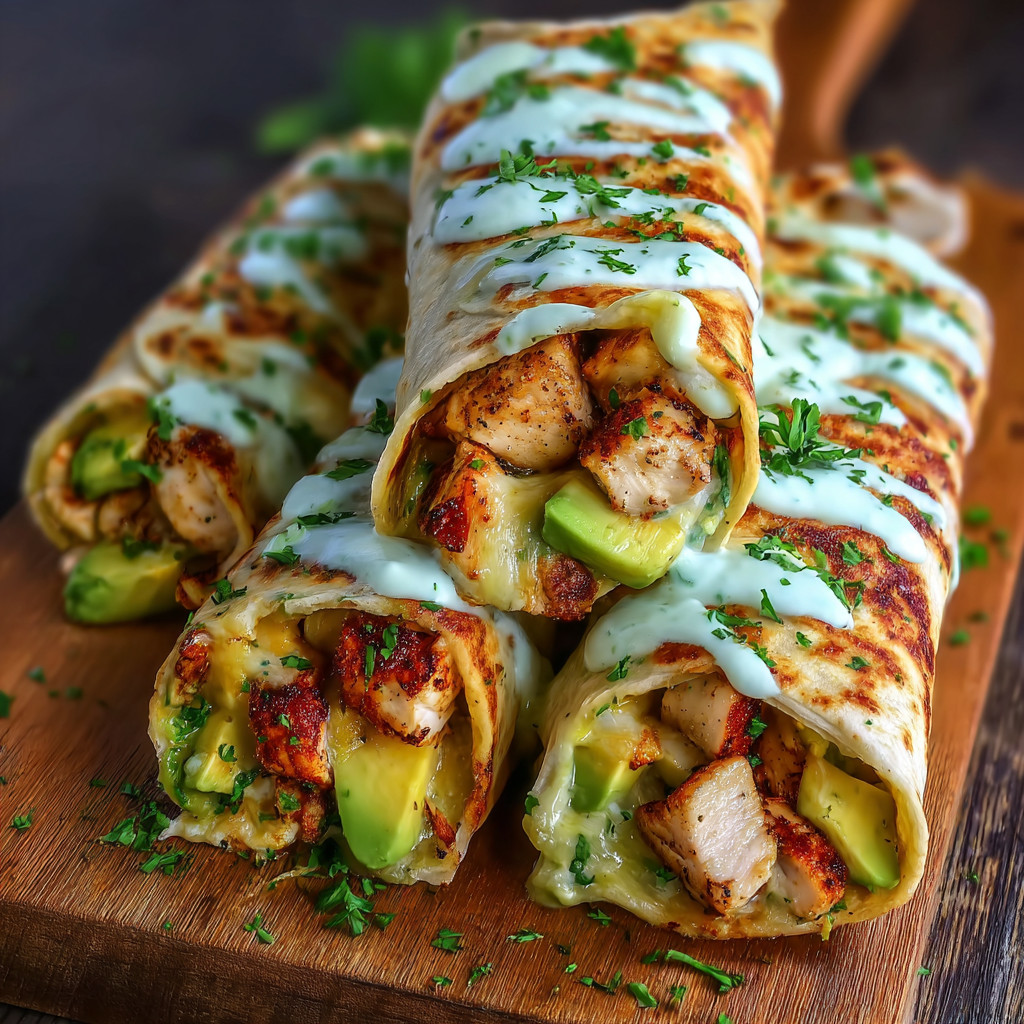 Eine Schicht aus Avocado, Mayo und Käse auf einer Rolle.