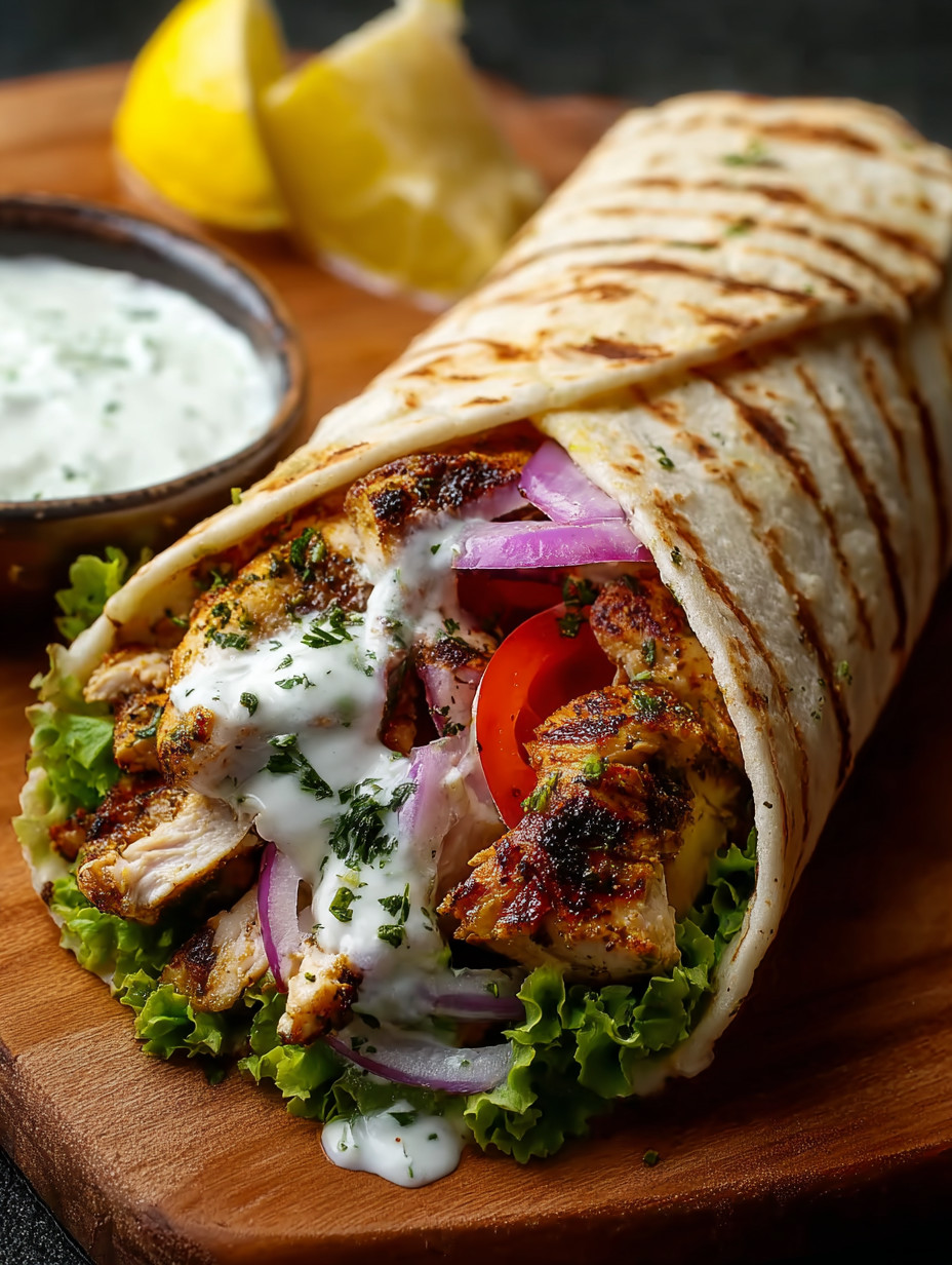 Ein Sandwich mit grünen Zutaten wie Tomaten und Lettuce, garniert mit einer Sauce.