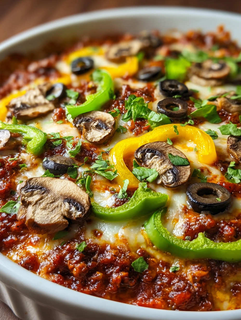 Eine Schüssel mit einer Mischung aus Käse, Tomaten, Oliven, Zwiebeln und Mushrooms.