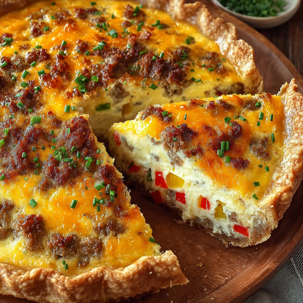 Ein Stück Käsekuchen auf einem Holzbrett.