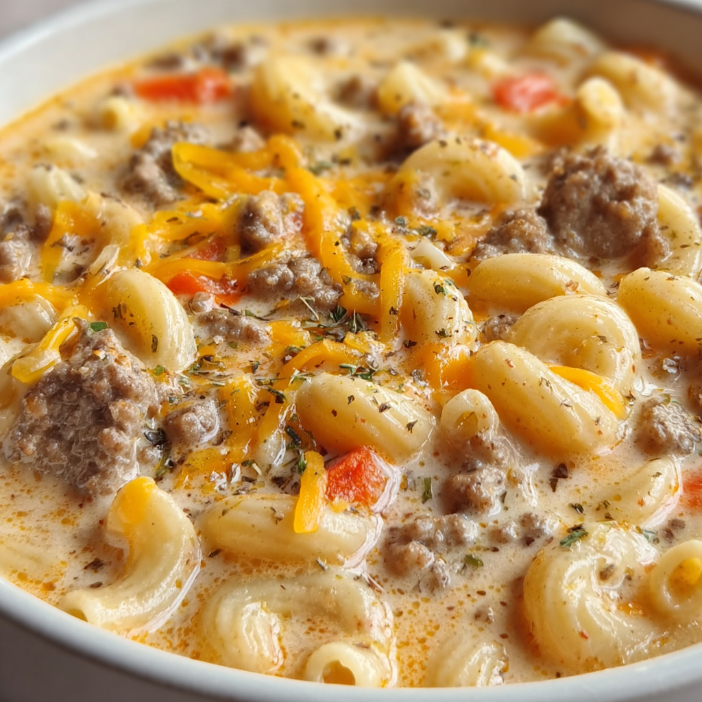 Ein weißer Teller mit macaroni und käse.