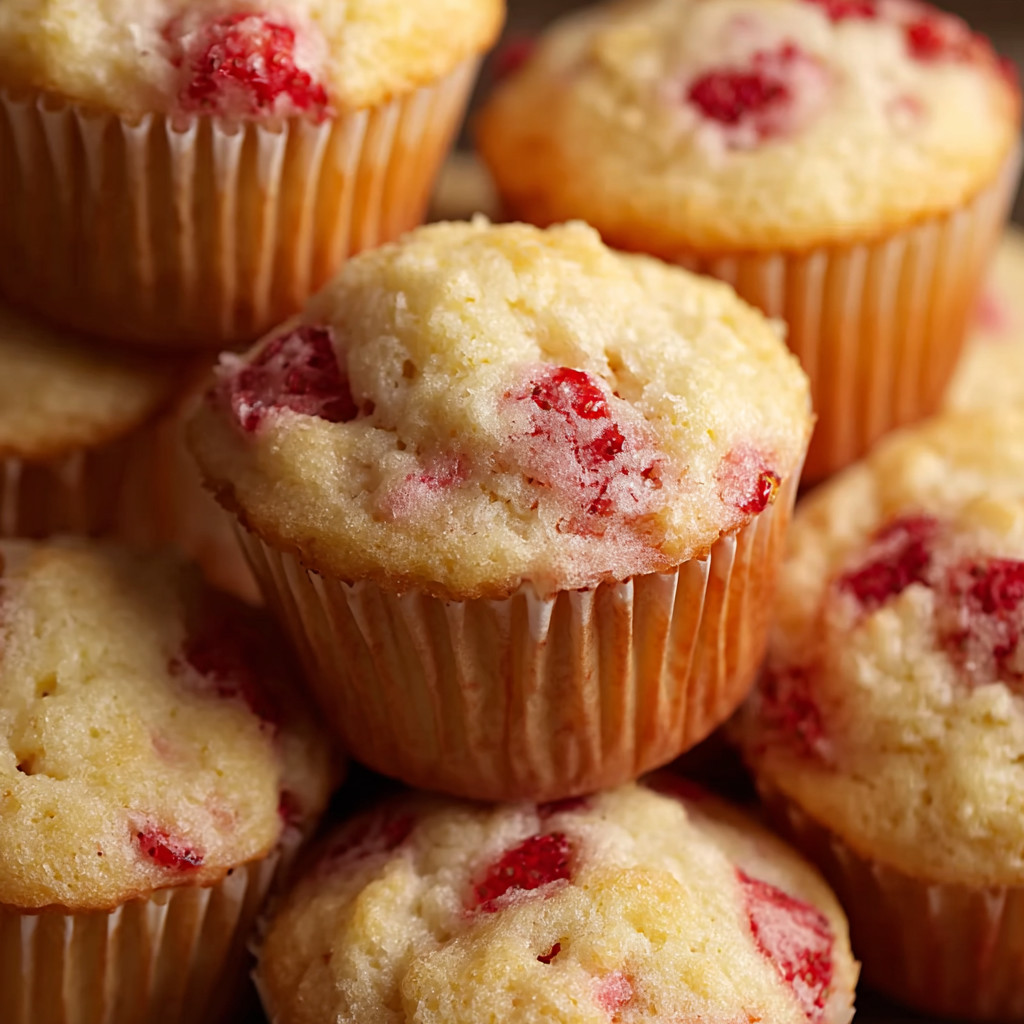 Eine Gruppe von Muffins mit einer roten Zutatenliste, die in einem Behälter auf einem Tisch liegen.