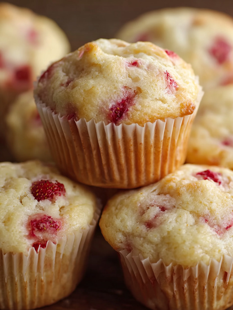 Eine Gruppe von Muffins mit einer fruchtigen Zutatenliste, darunter Raspberry, sitzt auf einem Teller.