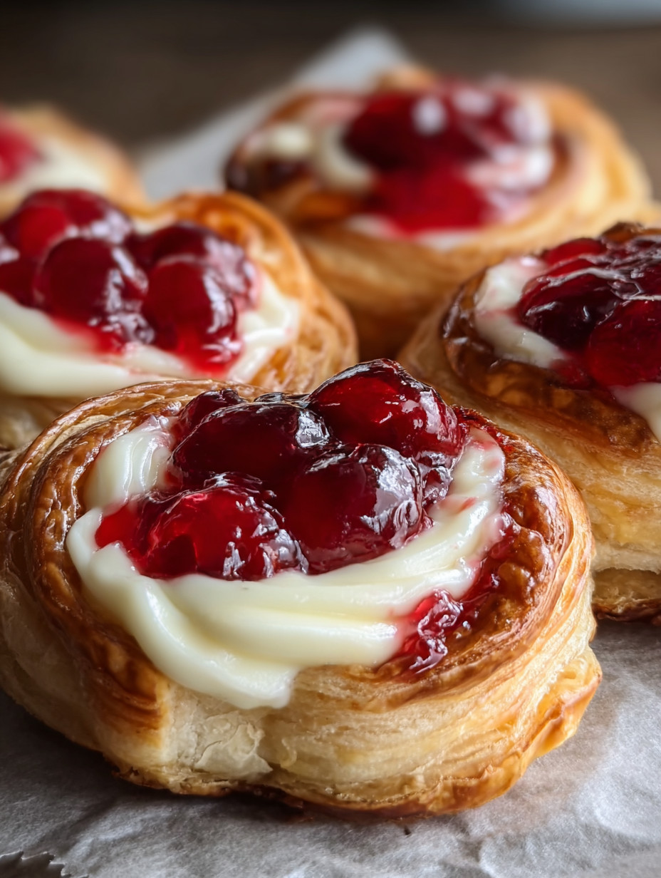 Ein weißer Keks mit roten Beeren und einer weißen Schicht darin.