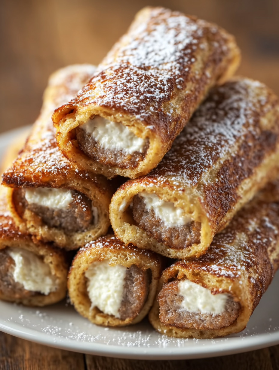 Eine Platte mit mehreren Sandwiches, die mit Zucker und Käse bestreut sind.