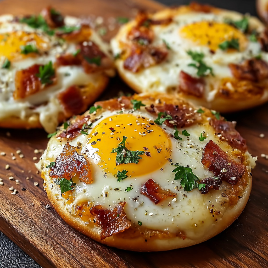 Zwei Eier auf einem Brot.