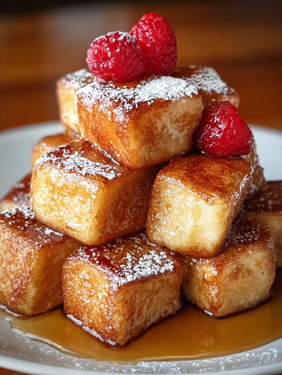 Eine Pyramide aus Kuchen mit Raspberry-Topping.