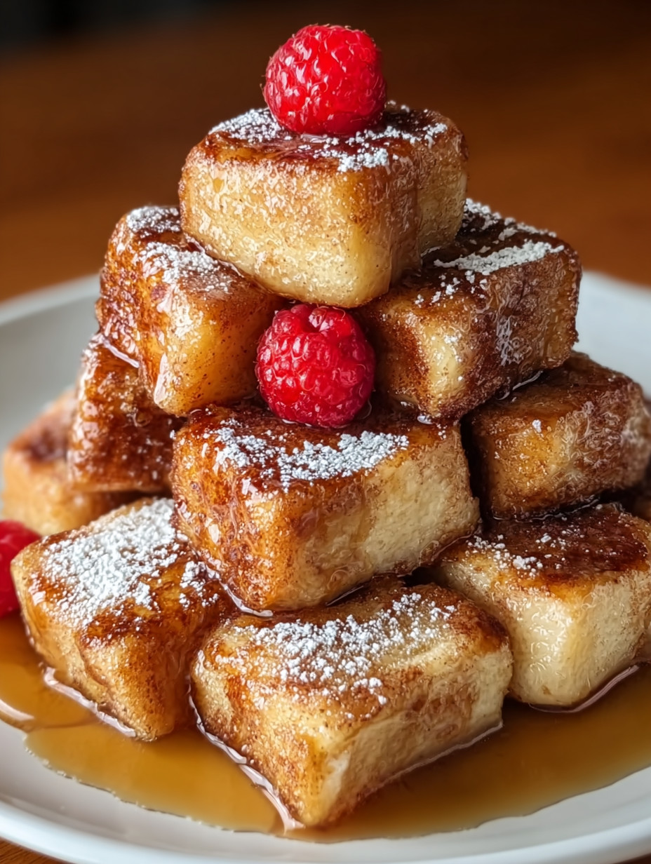 Eine Pyramide aus Kuchen mit Raspberrys auf der Spitze.