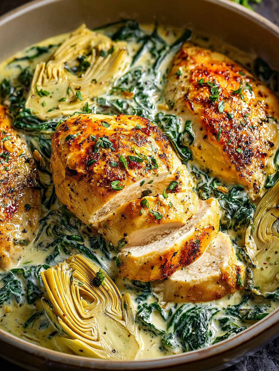 Ein Bild von Chicken mit grünen Zutaten wie Spinat und Koriander.