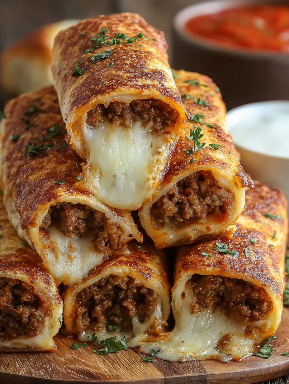 Eine Schicht aus Rindfleisch, Käse und Sauerkraut auf einem Brotstück.