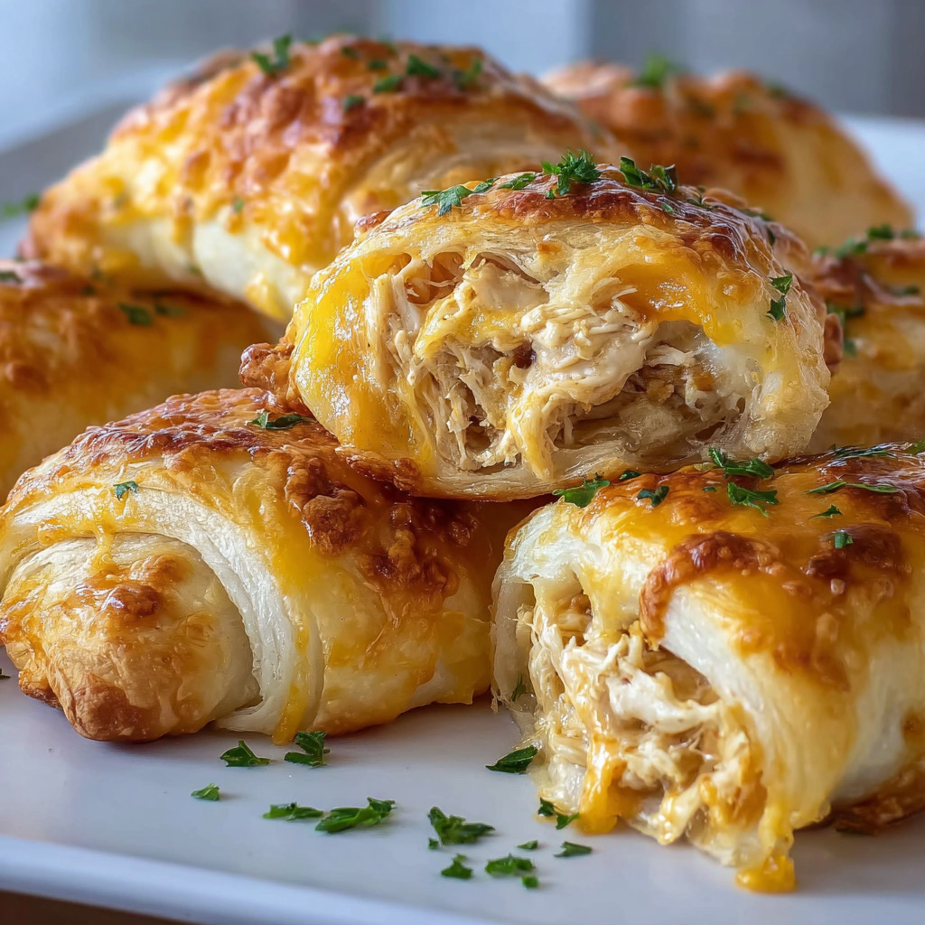 Eine Platte mit sechs Scheiben von Käse-Krainer-Wraps, die auf einem Teller liegen.