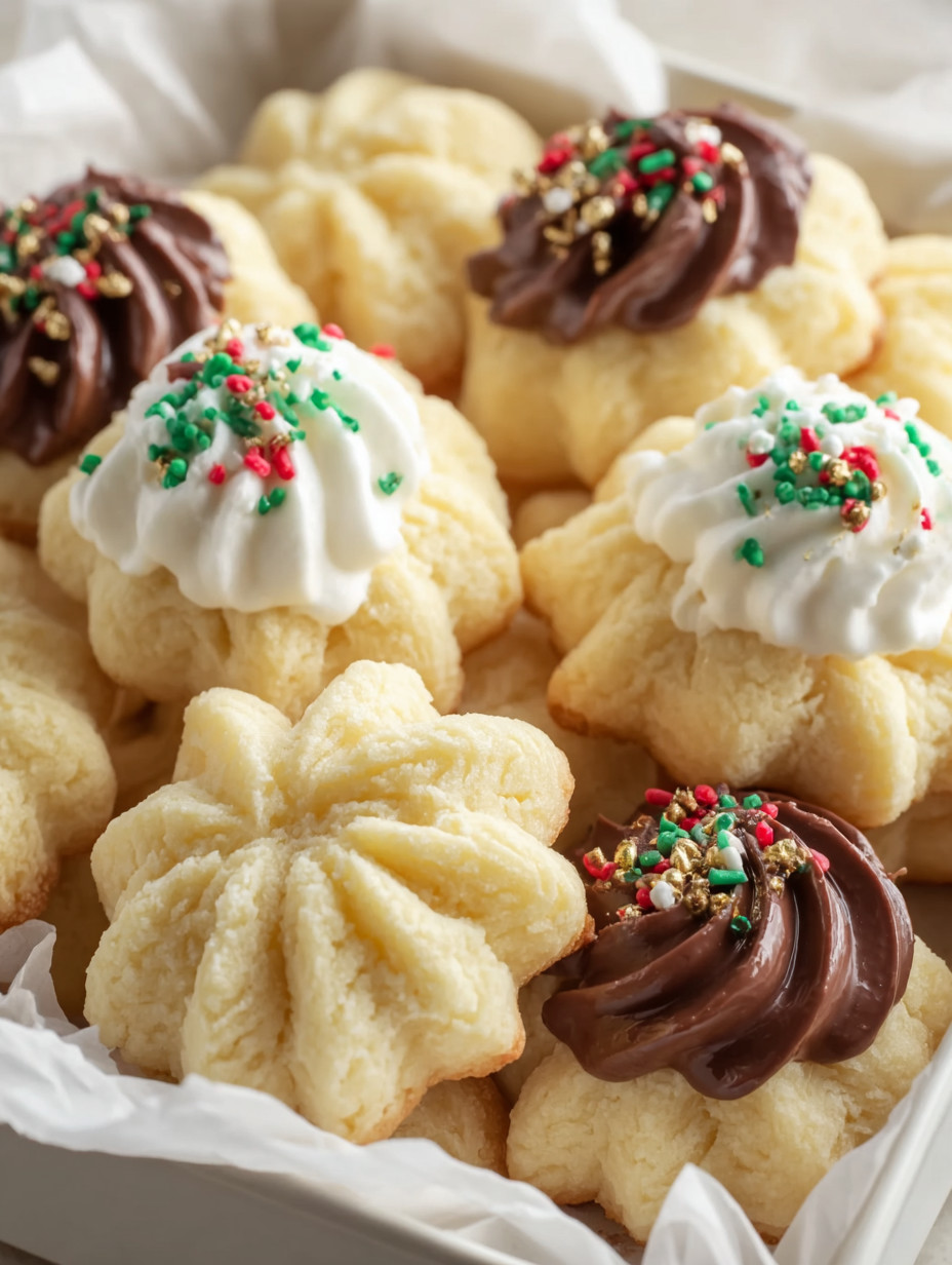 Eine Schüssel mit 12 weißen und goldenen Keks mit Schokoladenglasur.