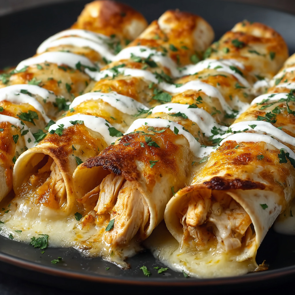 Eine Platte mit gegrilltem Chicken, die mit Mayonnaise und Zwiebeln garniert ist.