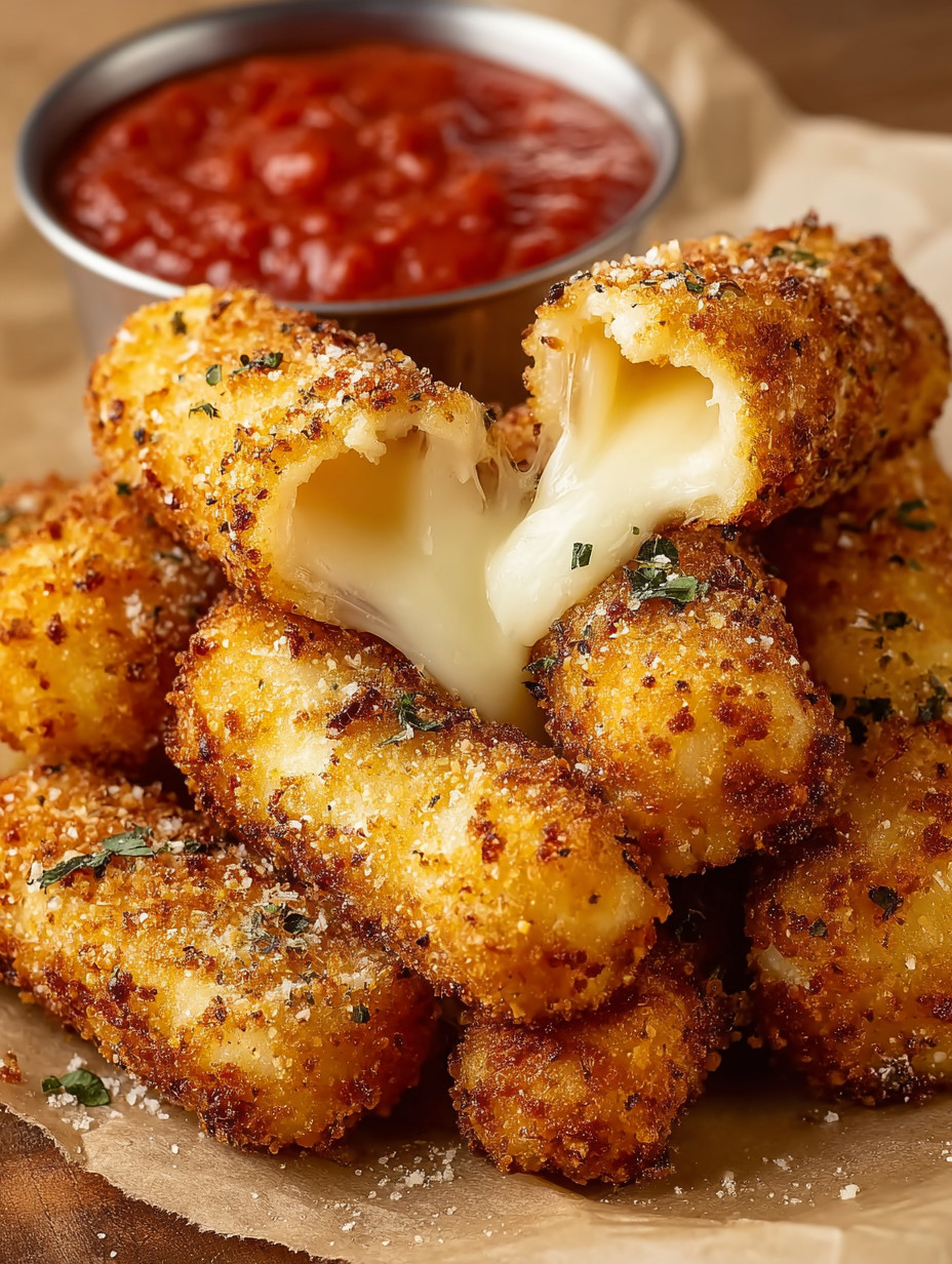 Eine Schüssel mit Kartoffeln, die mit Käse und Tomatensoße garniert sind.