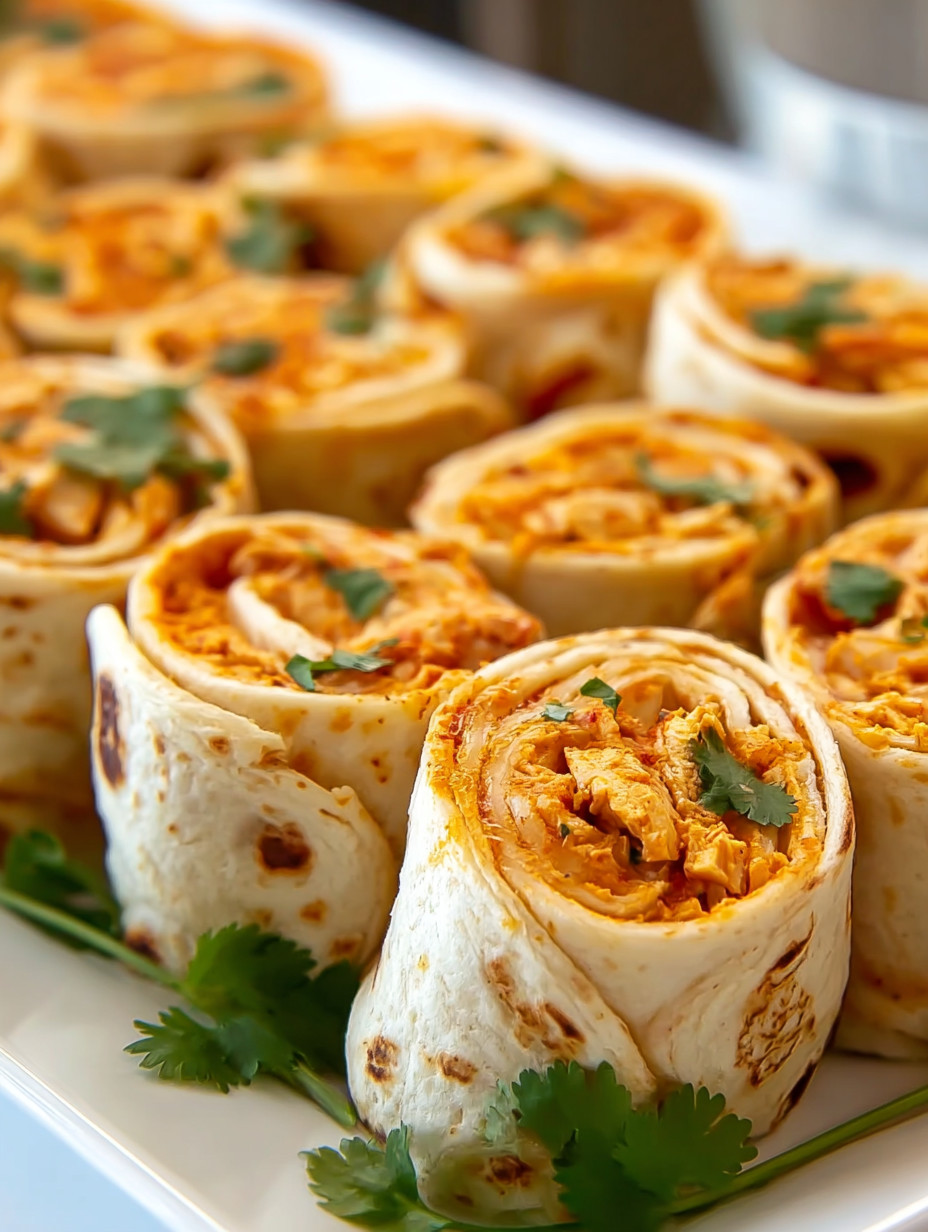 Eine Platte mit verschiedenen Wraps, die in Scheiben geschnitten sind.